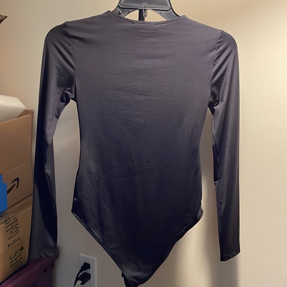 NWT ZARA blk longsleeve bodysuit sz.S 145 - Picture 2 of 5